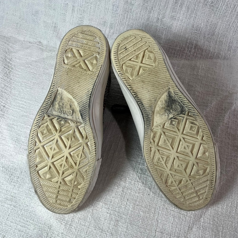 Converse Shoes Women Size 8.5 Hi Top Multi Panel Sneaker Red White Blue Gradient - Picture 5 of 6